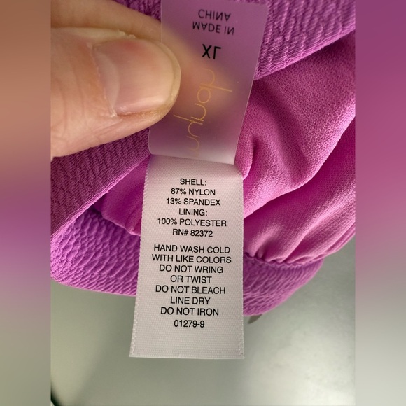 Mynah Womens Pink Textured Bikini Top XL Adjustable Strap V Neck Buckle New - Picture 6 of 9